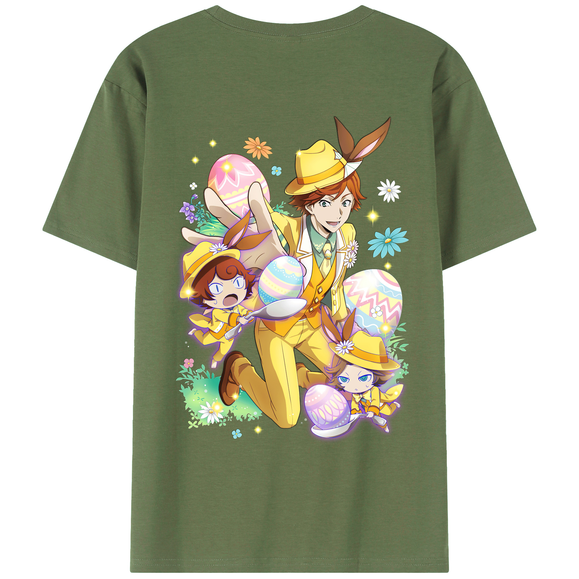 （画像用） 文豪ストレイドッグス Bungo Stray Dogs 綿100％ メンズ半袖Tシャツ（バックプリント） 通気性
